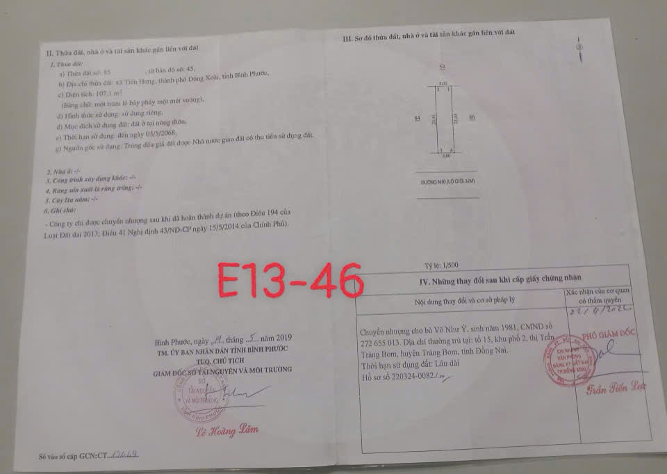 BÁN ĐẤT PHƯỜNG BÌNH PHƯỚC TỈNH ĐỒNG NAI